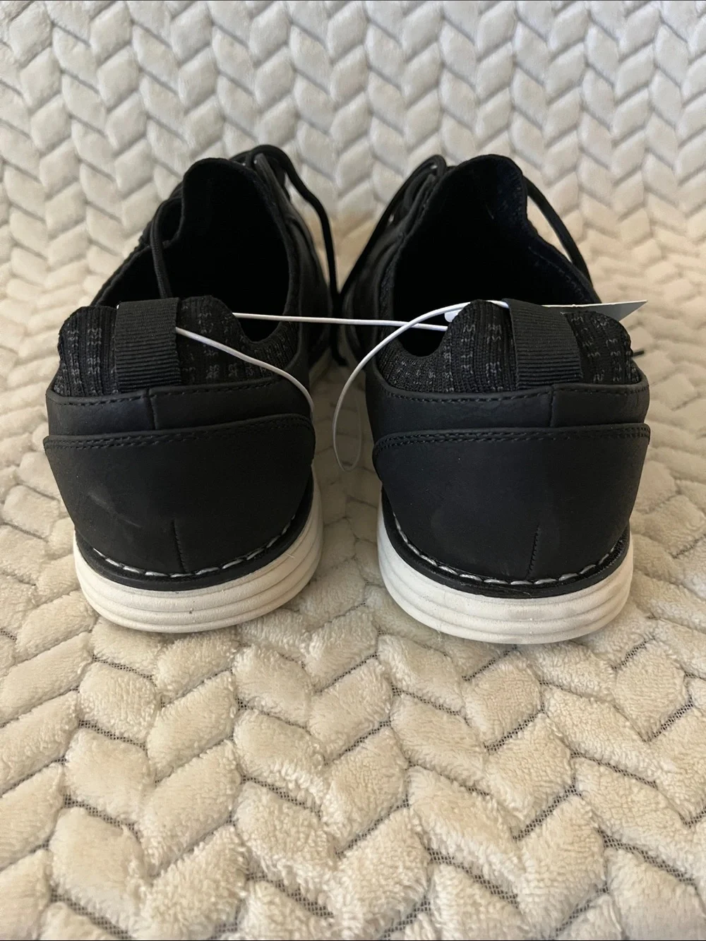 Cat & Jack Black Knit Dress Shoes with White Sole